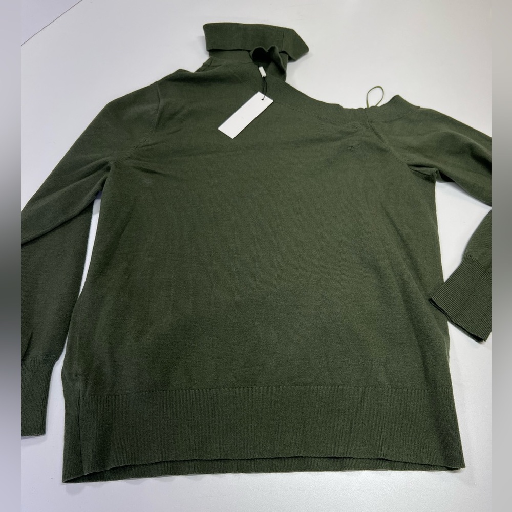 L'Agence Easton One Shoulder Sweater New with Tags Size Large Dark Green - Picture 2 of 16